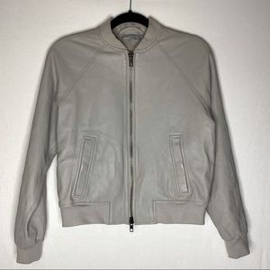 Vince leather bomber jacket xsmall taupe Unisex Chic